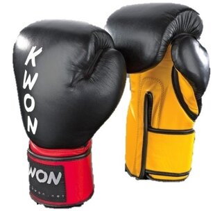 Boxhandschuh KO Champ, 10&12oz, schwarz/gelb | KWON