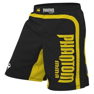 MMA Fight Shorts Shadow Black/Yellow | PHANTOM 
