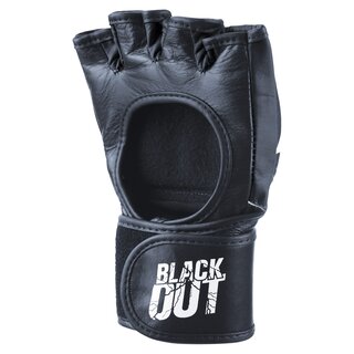 MMA Fight Gloves Blackout PU, schwarz/wei | PHANTOM MMA