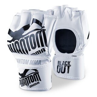 MMA Fight Gloves Blackout PU, wei/schwarz | PHANTOM MMA