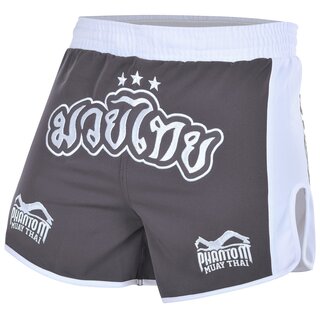 Muay Thai Shorts Revolution Gray/White | PHANTOM MMA
