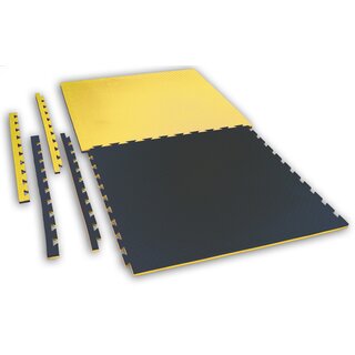 Puzzlematte Checker, 2cm, schwarz/gelb | JU-SPORTS