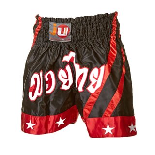 Thaibox Shorts Satin, black/red | JU-SPORTS