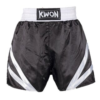 Thaiboxing Shorts Bedruckbar, schwarz/wei | KWON