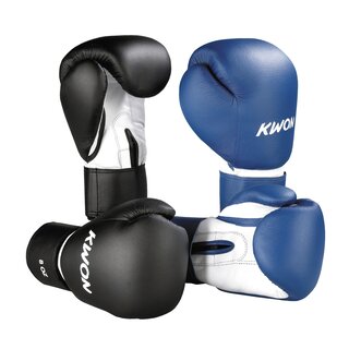 Boxhandschuh Fitness, 8-16oz, Schwarz oder Blau | KWON Blau / Weiß / 12 Oz