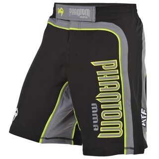 Fight Shorts Shadow, Black/Gray/Neon | PHANTOM MMA US 24 - XXX-Small