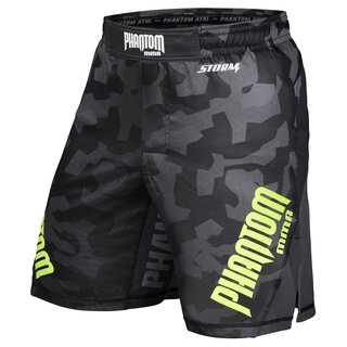 Fight Shorts Storm Camo, Black/Neon | PHANTOM MMA XL